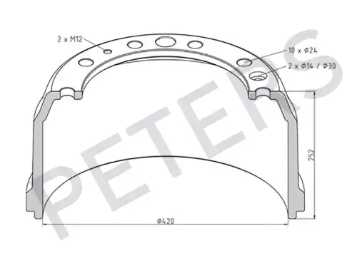 Тормозной барабан PETERS 106.084-00A