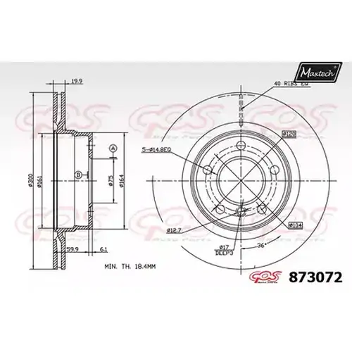 Тормозной диск MAXTECH 8730720000