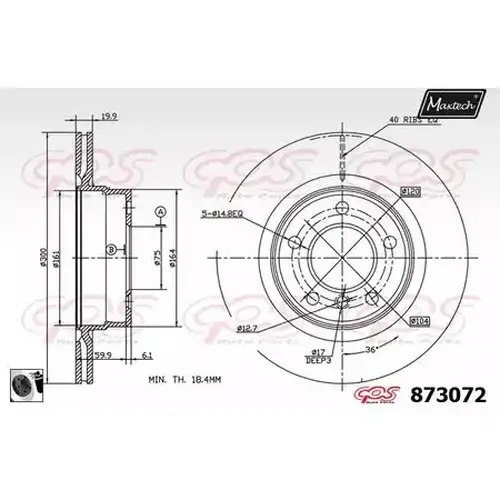 Тормозной диск MAXTECH 8730720060