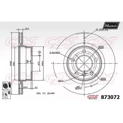 Тормозной диск MAXTECH 8730726060