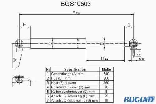 Рулевая тяга BUGIAD BGS10603