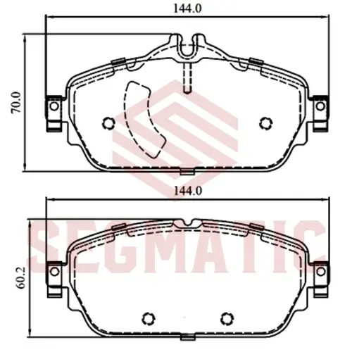 Тормозные колодки дисковые SEGMATIC SGBP2835