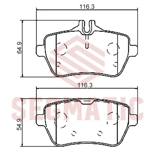 Тормозные колодки дисковые SEGMATIC SGBP2837