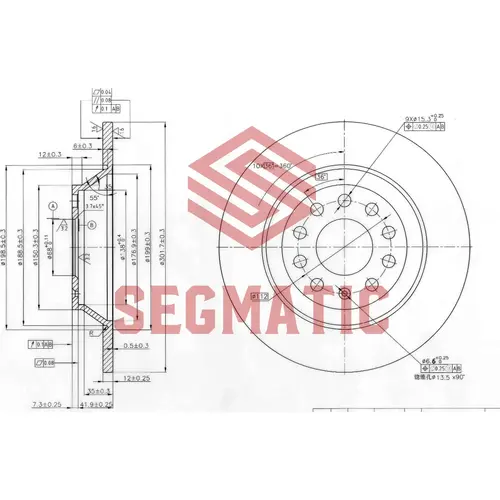 Тормозной диск SEGMATIC SBD30093383