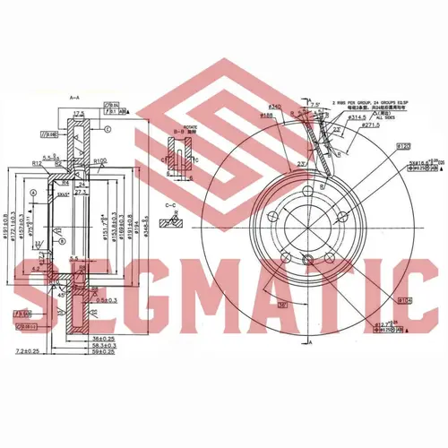 Тормозной диск SEGMATIC SBD30093437