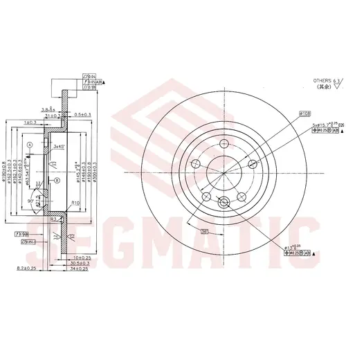 Тормозной диск SEGMATIC SBD30093465