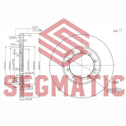 Тормозной диск SEGMATIC SBD30093468