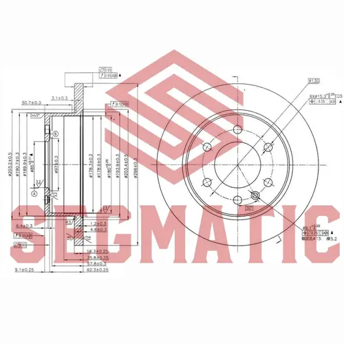 Тормозной диск SEGMATIC SBD30093470