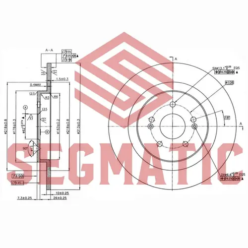 Тормозной диск SEGMATIC SBD30093415
