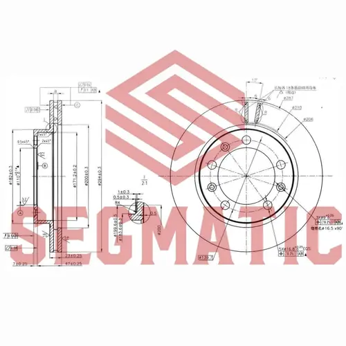 Тормозной диск SEGMATIC SBD30093455