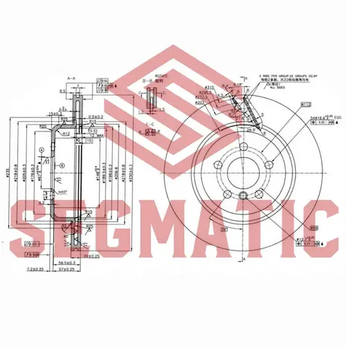 Тормозной диск SEGMATIC SBD30093434