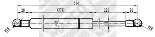 Амортизатор капота MAPCO 91901