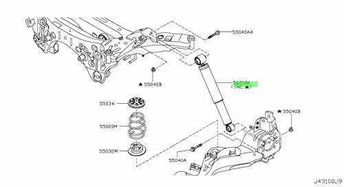 АМОРТИЗАТОР ЗАДНИЙ E62101DA1B NISSAN