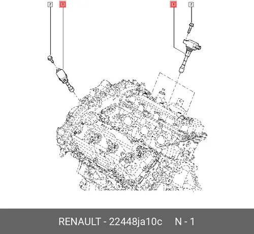 Катушка зажигания RENAULT 22 44 8JA 10C
