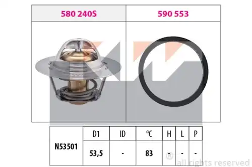 Термостат системы охлаждения KW 580 240