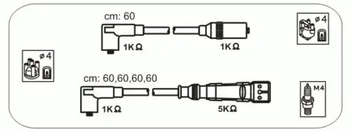 Комплект проводов зажигания ABM32P JANMOR