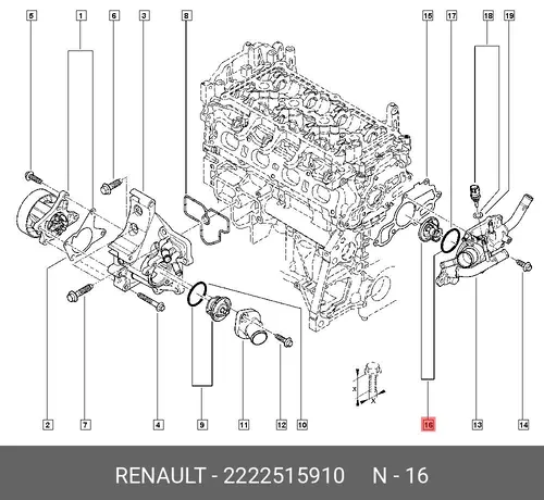 Термостат системы охлаждения RENAULT 2222515910