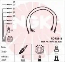 компл. высоковольт. проводов Ren 8253 NGK