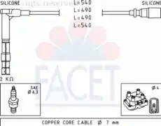 компл. высоковольт. проводов MB 4.9305 FACET