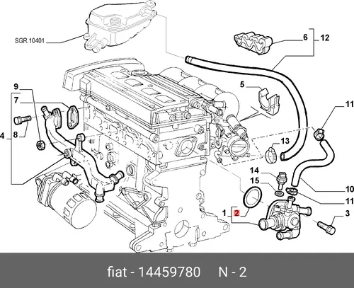 Прокладка термостата 14459780 FIAT
