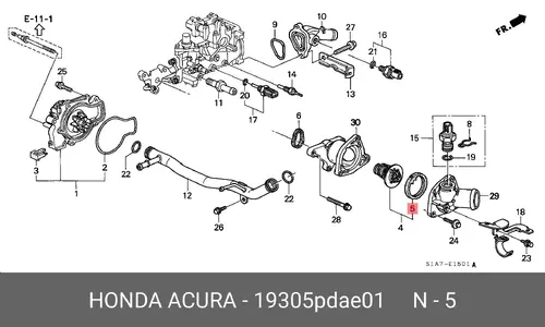 прокладка термостата Ford 19305-PDA-E01 HONDA