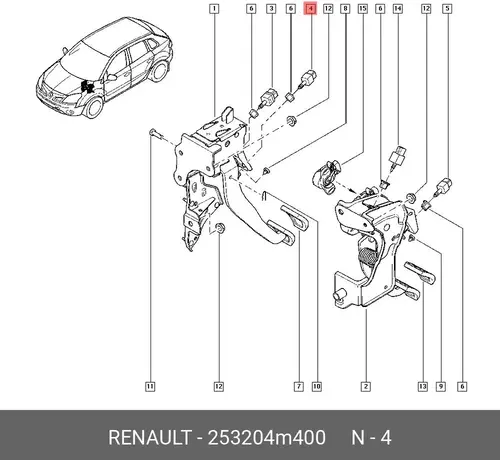 Датчик температуры автомобильный RENAULT 253204M400