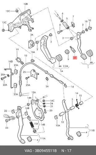 датчик стоп сигнала Audi 3B0 945 511 B VAG
