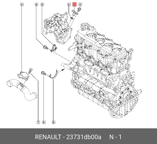 Датчик ABS RENAULT 23 73 1DB 00A