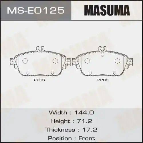 Тормозные колодки дисковые MASUMA MS-E0125