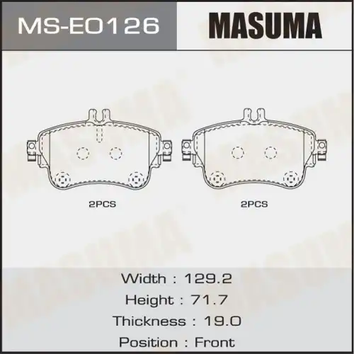 Тормозные колодки дисковые MASUMA MS-E0126