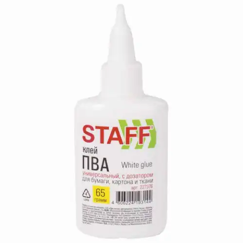 STAFF Клей ПВА с дозатором, 65 г., Basic, 227376