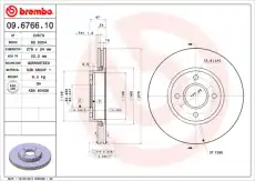 Тормозной диск BREMBO 09.6766.10 вентилируемый передняя ось