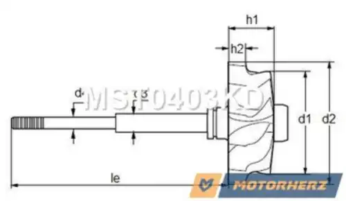 Вал турбокомпрессора MST0403KD MOTORHERZ