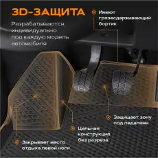 Коврики в салон REZKON 1221020300 KIA Rio 2017-н.в. 4 шт., черный