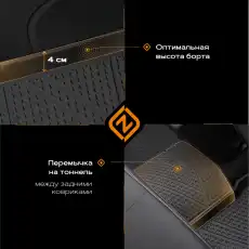 Коврики в салон REZKON 1221020300 KIA Rio 2017-н.в. 4 шт., черный