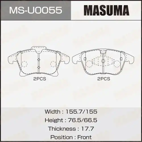 Тормозные колодки дисковые MASUMA MSU0055