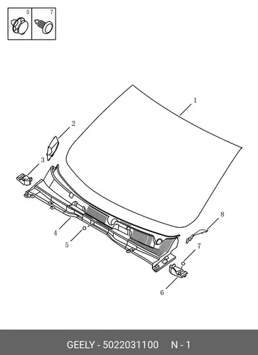 СТЕКЛО ЛОБОВОЕ 5022031100 GEELY