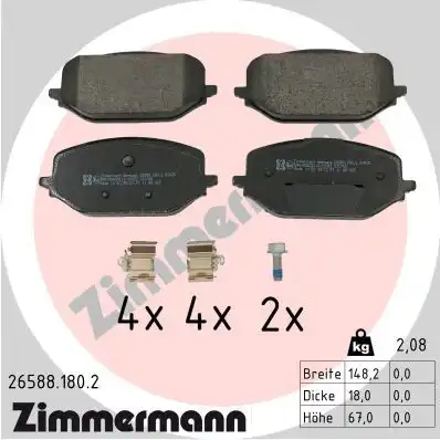 Тормозные колодки дисковые ZIMMERMANN 26588.180.2