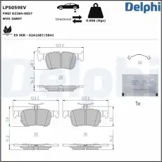Тормозные колодки дисковые DELPHI LP5059EV
