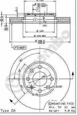 Тормозной диск BREMBO 09.7628.10
