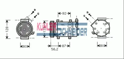 компрессор кондиционера Peug 8402431 KUHLER SCHNEIDER