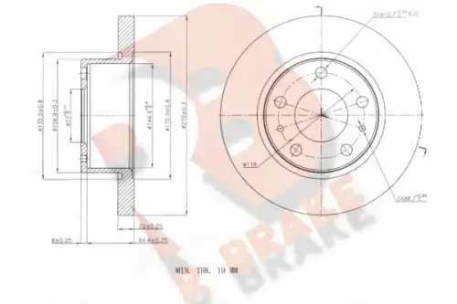 Тормозной диск R BRAKE 78RBD20016