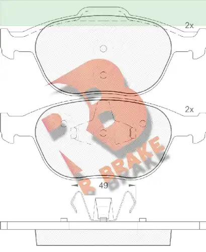 Тормозные колодки дисковые R BRAKE RB1537
