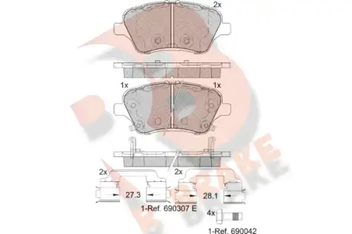 Тормозные колодки дисковые R BRAKE RB2108-203