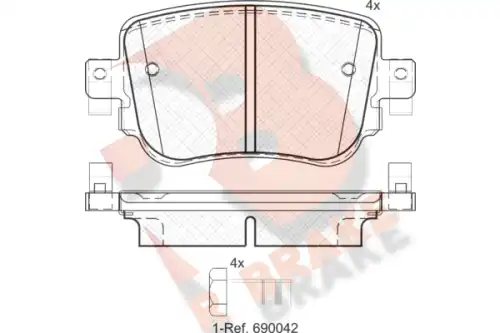 Тормозные колодки дисковые R BRAKE RB2152