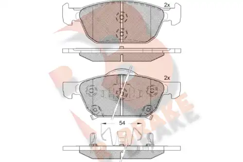 Тормозные колодки дисковые R BRAKE RB2183
