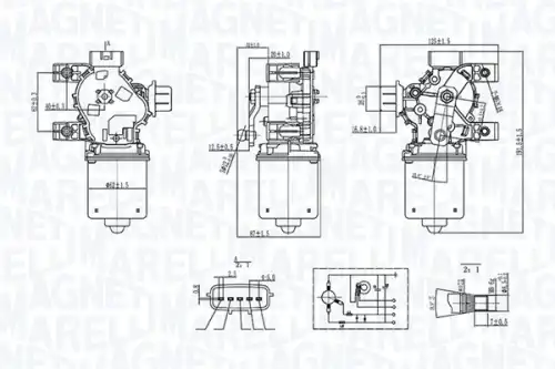 Двигатель стеклоочистителя 064072800010 MAGNETI MARELLI