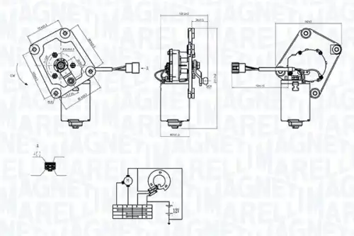 Двигатель стеклоочистителя 064374900010 MAGNETI MARELLI