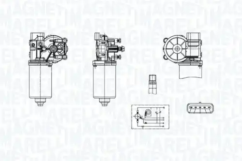 Двигатель стеклоочистителя 064376400010 MAGNETI MARELLI