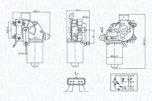 Двигатель стеклоочистителя 064377400010 MAGNETI MARELLI